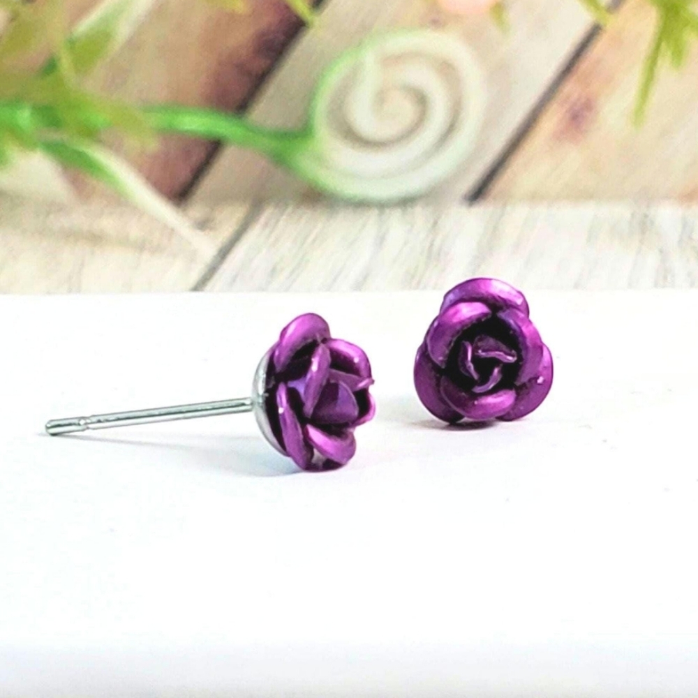 Rose Flower Stud Earrings